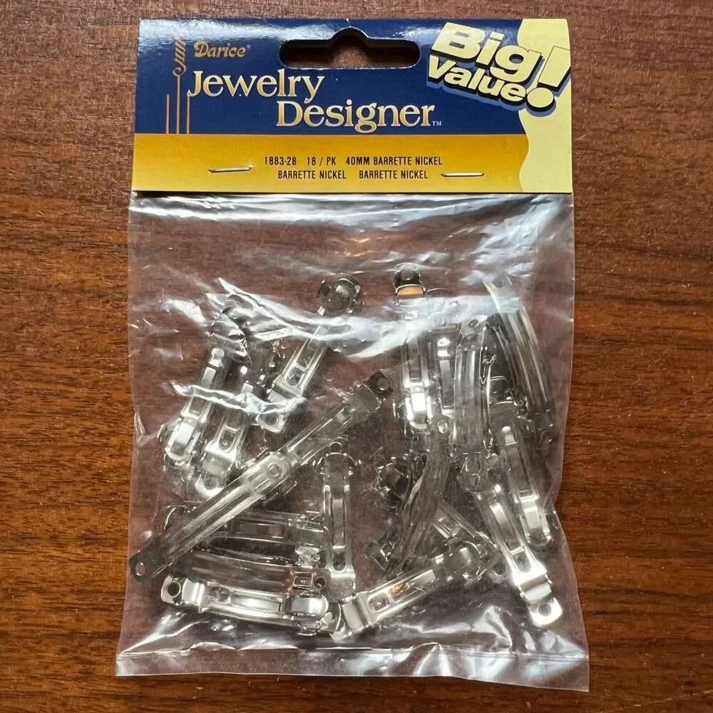 Pack of Bar Pins Brooch Clasp Pin Backs Gold and Barrette Backs Silver DIY Craft